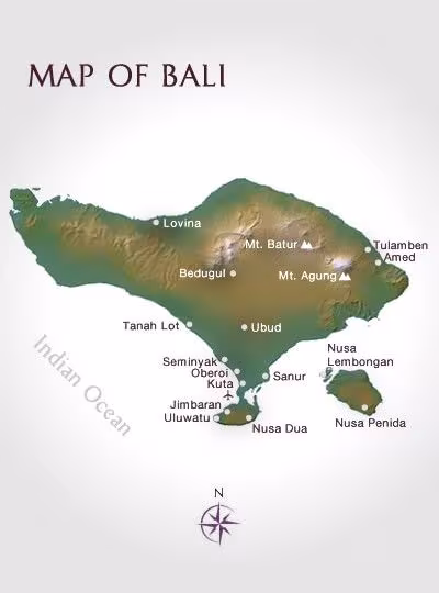 Map of Bali Map of Bali